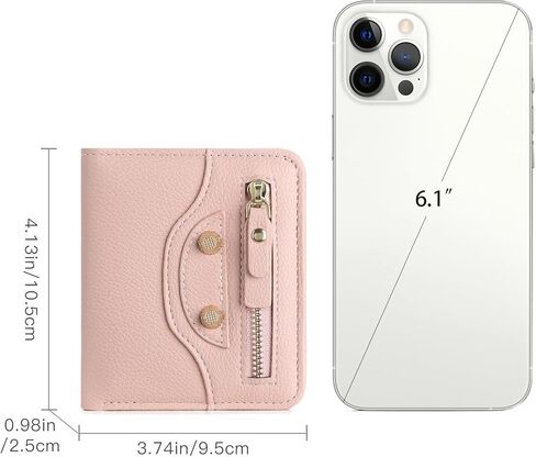 LEEXTON Small Women Wallet Leather RFID Blocking Card Holder Bifold Compact Wallets with ID Window and Zipper Coin Pocket in Kuwait