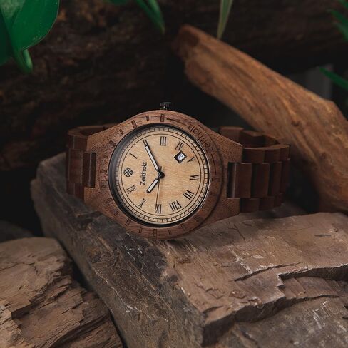 Zeitholz Wood Watches for Men, Wooden Watch, Gifts, Analog Watch, Zittau Collection 44mm, 100% Natural with Japanese Quartz Movement in Saudi Arabia