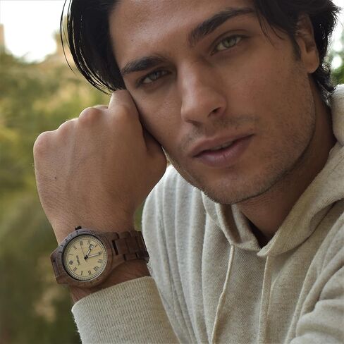 Zeitholz Wood Watches for Men, Wooden Watch, Gifts, Analog Watch, Zittau Collection 44mm, 100% Natural with Japanese Quartz Movement in Saudi Arabia