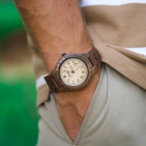 Zeitholz Wood Watches for Men, Wooden Watch, Gifts, Analog Watch, Zittau Collection 44mm, 100% Natural with Japanese Quartz Movement in Saudi Arabia