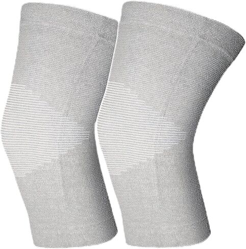 Bamboo Knee Sleeve for Knee Pain - One Pair Compression Bamboo Knee Sleeves for Women Knee Pain Knee Sleeves Plus Size (Gray, X-Large) in Saudi Arabia