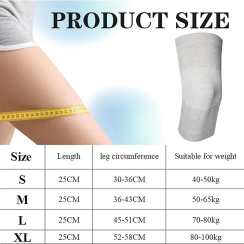 Bamboo Knee Sleeve for Knee Pain - One Pair Compression Bamboo Knee Sleeves for Women Knee Pain Knee Sleeves Plus Size (Gray, X-Large) in Saudi Arabia