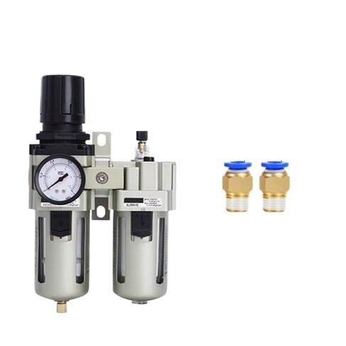 AC4010-04 Pneumatic Pressure Regulating Valve Oil-Water Separator Manual Drain Compressor Air Filter(AC4010-04+C,Fiber Filter) in Saudi Arabia