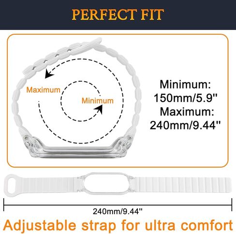 SOULWIT Wristband for Plaud NotePin AI Voice Recorder, Adjustable 5.9"–9.44", Comfortable Silicone Wrist Band Strap Accessory with Magnetic Closure - White in Saudi Arabia