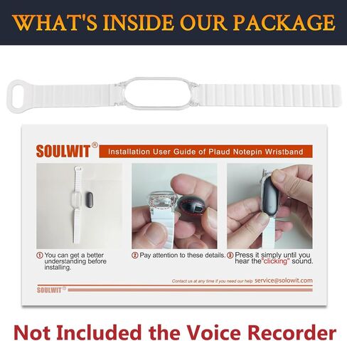 SOULWIT Wristband for Plaud NotePin AI Voice Recorder, Adjustable 5.9"–9.44", Comfortable Silicone Wrist Band Strap Accessory with Magnetic Closure - White in Saudi Arabia