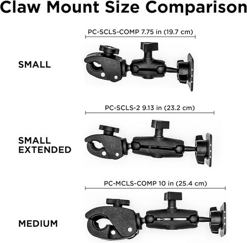 Pivot - Claw Mount - Clamp Clamp Tough Clamp - حامل جهاز الطيران الثقيل - يناسب الأسطح المستديرة والمربعة والمسطحة (1 "-1.875") - أجهزة مركب عالي القوة وغير القابل للصدأ - ذراع ممتدة in Kuwait