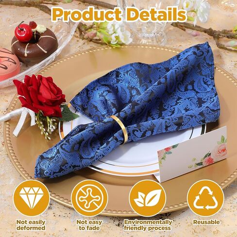 100 Pcs Gold Napkin Rings Bulk, Elegant Gold Napkin Rings, Servilleteros para Mesas for Weddings, Parties, Dinners in Saudi Arabia