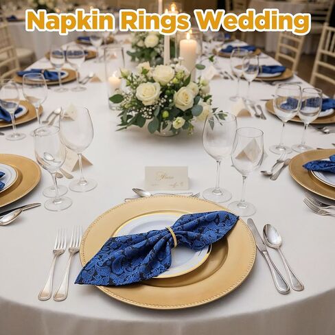 100 Pcs Gold Napkin Rings Bulk, Elegant Gold Napkin Rings, Servilleteros para Mesas for Weddings, Parties, Dinners in Saudi Arabia