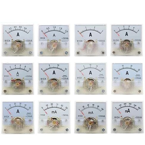 91C4 DC Ammeter Milliampere Meter Pointer Type 30mA 50mA 500mA 1A 2A 3A 5A 10A 20A 45 * 45mm 1Pcs(0-100mA) in Saudi Arabia