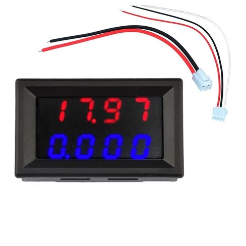 DC 500V 10A Digital Voltmeter Adjustable 0.28 Inch 4-Digit Red Blue LED Dual Display Amp Volt Meter Gauge 1Pcs in Saudi Arabia