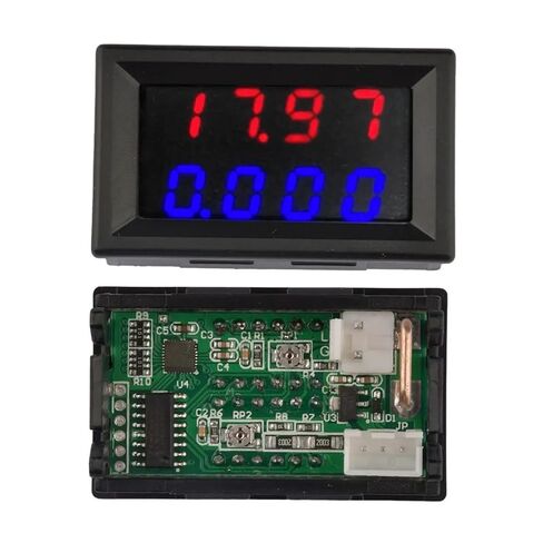 DC 500V 10A Digital Voltmeter Adjustable 0.28 Inch 4-Digit Red Blue LED Dual Display Amp Volt Meter Gauge 1Pcs in Saudi Arabia