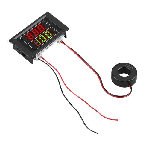 AC 60V-500V 100A LED Digital 2 Wire Voltage Amperage Tester Gauge with Current Transformer Red Green Display 1Pcs in Saudi Arabia