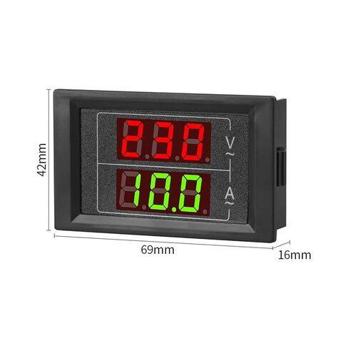 AC 60V-500V 100A LED Digital 2 Wire Voltage Amperage Tester Gauge with Current Transformer Red Green Display 1Pcs in Saudi Arabia