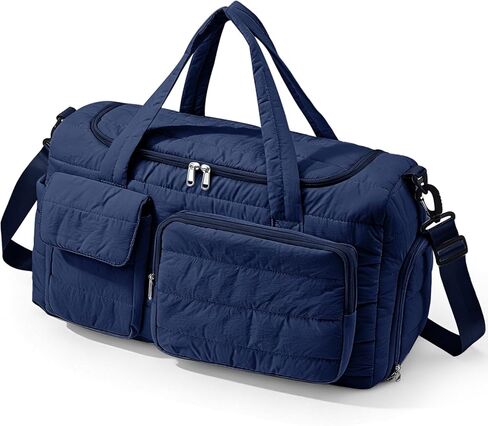 Quilted Gym Bag for Women, Cute Travel Duffel Bag with Shoe Compartment & Wet Pocket, Lightweight Puffer Weekender Overnight Bag, Travel Carry On for Sport, Hospital, Yoga in Saudi Arabia