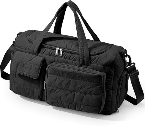 Quilted Gym Bag for Women, Cute Travel Duffel Bag with Shoe Compartment & Wet Pocket, Lightweight Puffer Weekender Overnight Bag, Travel Carry On for Sport, Hospital, Yoga in Saudi Arabia