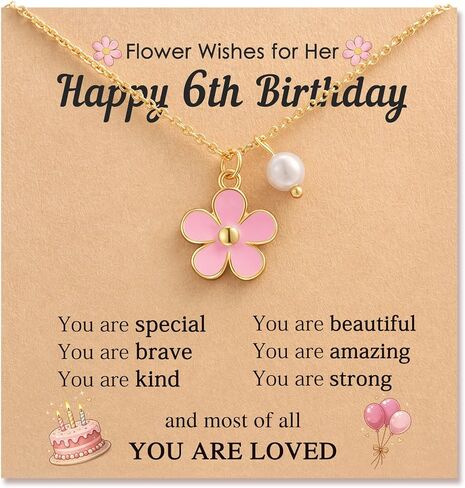 14K Gold Plated Pearl Flower Necklace for Granddaughter, Jewelry for Teen Girls, Birthday Christmas Mothers Day Valentines Day Gifts with Quote Card & Gift Pouch in Saudi Arabia