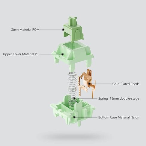Feker x Matcha Switches for Mechanical Keyboard DIY - Linear Keyswitch 5 Pins for Mechanical Gaming Keyboards - 60cN Force Pre Lubed (45PCS, Matcha Green Switch) in Saudi Arabia