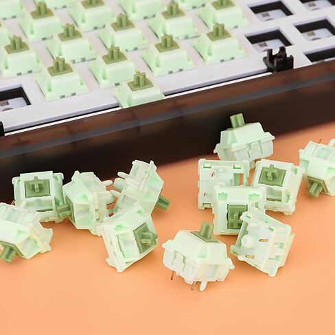 Feker x Matcha Switches for Mechanical Keyboard DIY - Linear Keyswitch 5 Pins for Mechanical Gaming Keyboards - 60cN Force Pre Lubed (45PCS, Matcha Green Switch) in Saudi Arabia