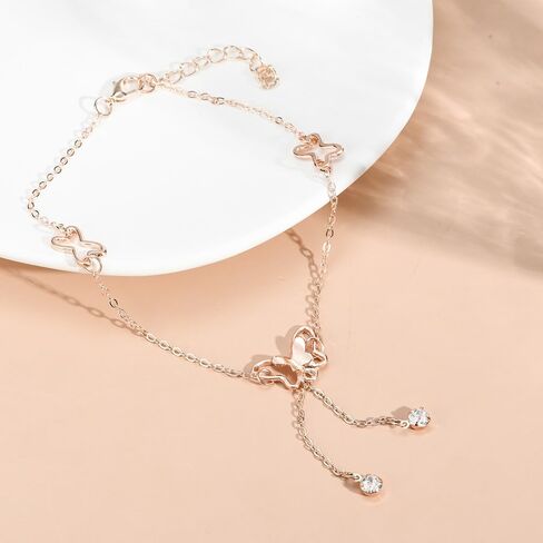 Womens Butterfly Anklets Adjustable Anklet Summer Beach Holiday Jewelry Gift for Women in Saudi Arabia