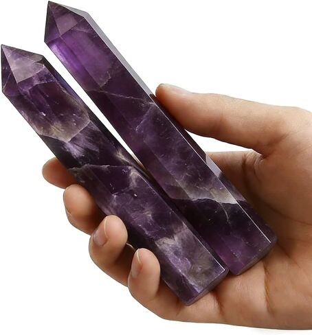 Natural Stone and Crystals Point Wand Reiki Healing Stone Rose Quartz Amethyst Home Decor Mineral Stones Crafts Crystal Amethyst Point 4-5cm 10pc in Saudi Arabia