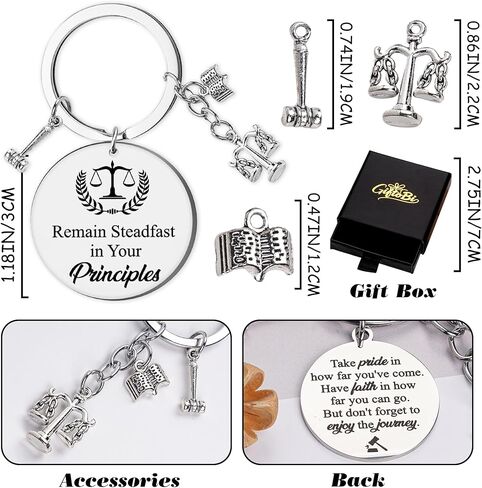 Lawyer Gifts Keychain for Women Men, Law School Graduation Gift Keyring, Remain Steadfast in Your Principles Key Ring in Saudi Arabia