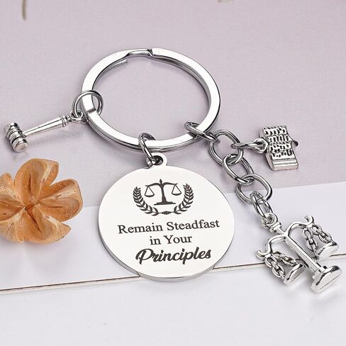 Lawyer Gifts Keychain for Women Men, Law School Graduation Gift Keyring, Remain Steadfast in Your Principles Key Ring in Saudi Arabia