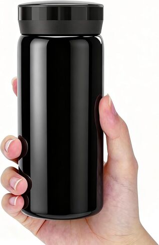 Linkidea 7oz (200ml) Mini Water Bottle, Small Vacuum Insulated Stainless Steel Water Bottle for Hot & Cold Drinks, Spill Proof Thermo Fit Handbag, Purse and Pocket (Black) in Saudi Arabia