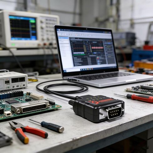 DriverGenius SerialGuardx USB-C إلى RS232/محول التسلسلي ، 9 × مصابيح مراقبة البيانات ، شرائح FTDI ، متوافقة مع Windows 11/MacOS 15/Linux-RS232-ESD9C in Kuwait