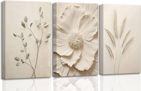 3Pcs Vintage Wildflower Canvas Wall art Country Farmhouse Watercolor Flower Botanical Painting Pictures Wall Decor Floral Poster Print Artwork for Bedroom Living Room Girls Room Decoration in Saudi Arabia