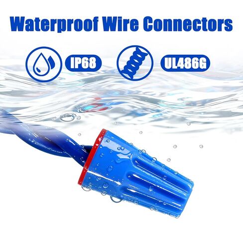 15 قطعة من موصلات الأسلاك الكهربائية المقاومة للماء 22AWG-14AWG، أغطية صواميل ملتوية كهربائية خارجية، موصل طرفي للكابل لإضاءة المناظر الطبيعية، وصمامات الري، وتركيب الأماكن الرطبة in Kuwait