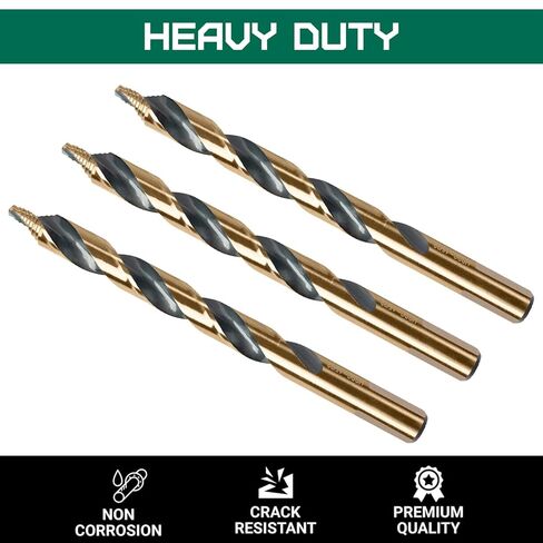 29 Piece Cobalt Stepped Point Drill Bit Set in Round Case w/Gold Oxide Finish for Drilling Acrylic, Steel, Hard Metals, Sizes 1/16" to 1/2" x 64ths in Saudi Arabia