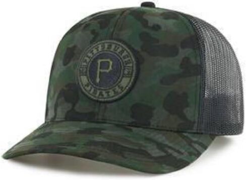 Officially Licensed Pittsburgh Baseball Camo Mesh Trucker Hat Classic Team Logo Adjustable Two-Tone Structured Black Snapback Pirates Sports Cap in Saudi Arabia