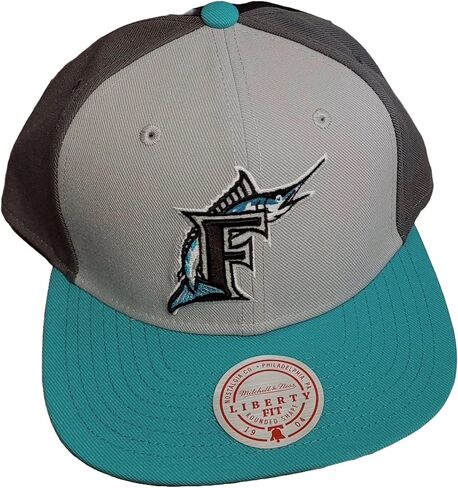 قبعة Mitchell & Ness Florida Marlins Triple Play Liberty Snapback - رمادي in Kuwait
