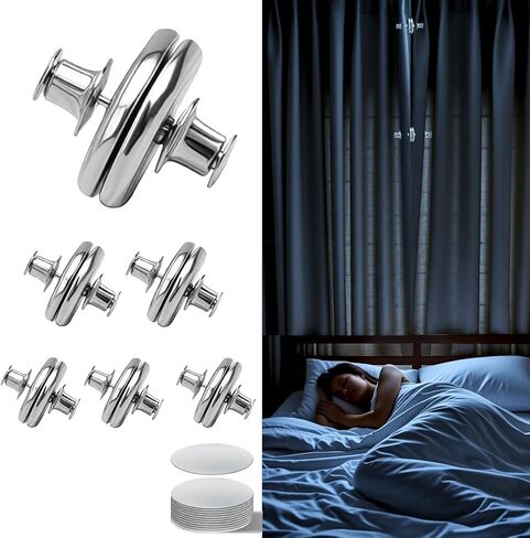 Tonsamvo 25mm Curtain Magnets, 20Pairs-Tool-Free Magnetic Curtain Closure for Superior Blackout, Heavy Duty Curtain Clips with 20PCS Self-Self-Adhesive Patch for Home, RV, Gazebo & Travel in Saudi Arabia
