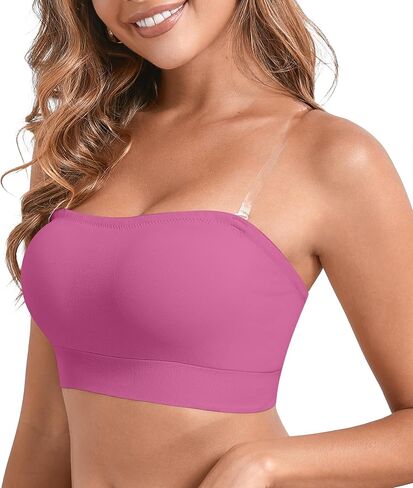 DEANGELMON حمالات الصدر للنساء الراحة عدم الانزلاق مبطن Bralette الأشرطة واضحة اللاسلكية صديرية دائرية الصدرية in Kuwait