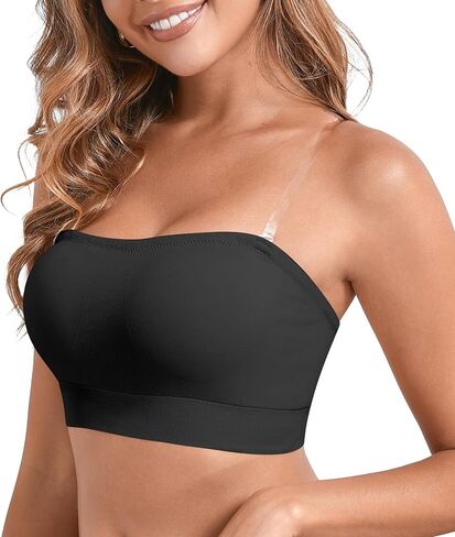 DEANGELMON حمالات الصدر للنساء الراحة عدم الانزلاق مبطن Bralette الأشرطة واضحة اللاسلكية صديرية دائرية الصدرية in Kuwait