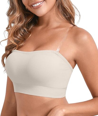 DEANGELMON حمالات الصدر للنساء الراحة عدم الانزلاق مبطن Bralette الأشرطة واضحة اللاسلكية صديرية دائرية الصدرية in Kuwait