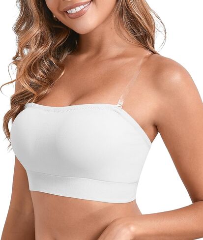 DEANGELMON حمالات الصدر للنساء الراحة عدم الانزلاق مبطن Bralette الأشرطة واضحة اللاسلكية صديرية دائرية الصدرية in Kuwait