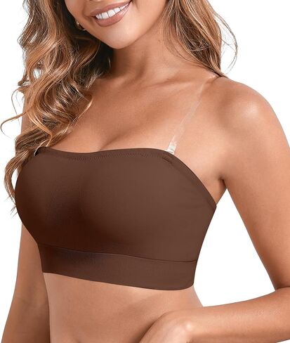 DEANGELMON حمالات الصدر للنساء الراحة عدم الانزلاق مبطن Bralette الأشرطة واضحة اللاسلكية صديرية دائرية الصدرية in Kuwait