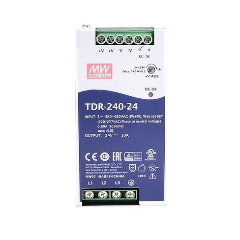 TDR-240 سلسلة رفيعة ثلاثية الطور DIN Rail LED Driver 24v / 48v LED LED مزود الطاقة مع محول PFC (TDR-240-24) in Saudi Arabia