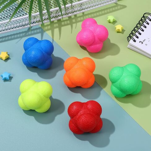 SEWACC 6 Pack Reaction Ball Set for Agility Training Hand Eye Coordination Reflex Workout Bounce Ball for Baseball Tennis Basketball Exercise in Saudi Arabia