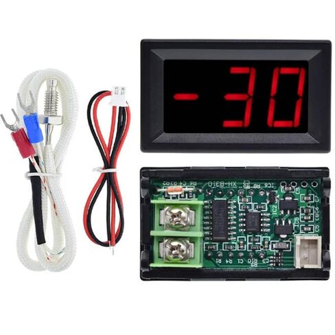 12V Red Celsius Digital Temperature Gauge -58F~536F LED Display Screen with Terminal Wire and 0.5 Meter K-Type Thermocouple (Thread: M6) in Saudi Arabia