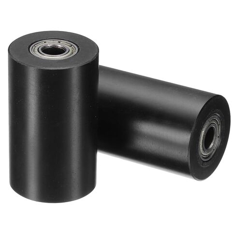 uxcell 2Pcs POM Roller Wheel with Bearings, ID 1/4" (6mm) x OD 1" (24mm) x Length 1-1/2" (40mm), Guiding Wheel Flat Belt Idler (Black) in Saudi Arabia