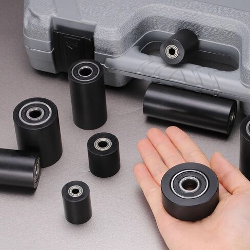 uxcell 2Pcs POM Roller Wheel with Bearings, ID 1/4" (6mm) x OD 1" (24mm) x Length 1-1/2" (40mm), Guiding Wheel Flat Belt Idler (Black) in Saudi Arabia