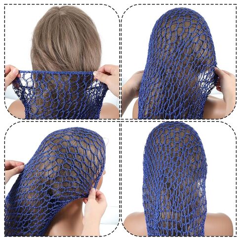 3 PCS Elastic Long Hair Nets for Sleeping, Reusable Mesh Crochet Hair Nets, Snood Hat Cover for Women Long Curly Hairs in Saudi Arabia