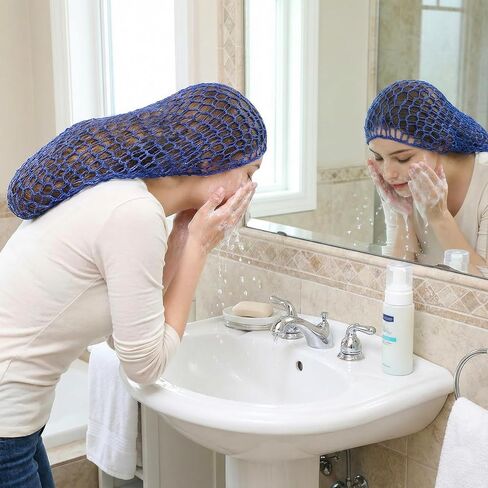 3 PCS Elastic Long Hair Nets for Sleeping, Reusable Mesh Crochet Hair Nets, Snood Hat Cover for Women Long Curly Hairs in Saudi Arabia