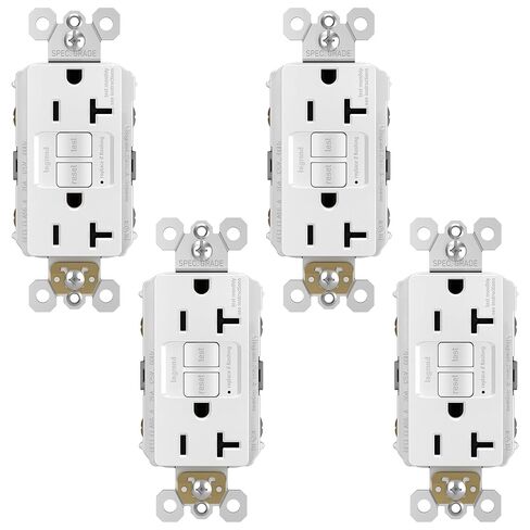 Legrand radiant 2097WCCD12 20 Amp GFCI Self Test Decorator Duplex Outlet, White (1 Count) in Saudi Arabia