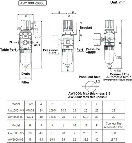 AW2000-02 AW3000-03 AW4000-04 AW4000-06 AW5000-06/10 Pressure Regulator Oil Trap Filter for Compressor Air Source Processor(AW4000-06 Fiber) in Saudi Arabia