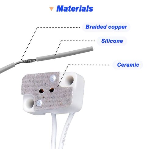 G4 GX5.3 Lamp Holder, LED Bulbs Rectangular Porcelain Socket for MR16 MR11 LED CFL Halogen Bulbs with 15cm/6" Wire Leads, with Wire Connectors (10 Pcs) in Saudi Arabia