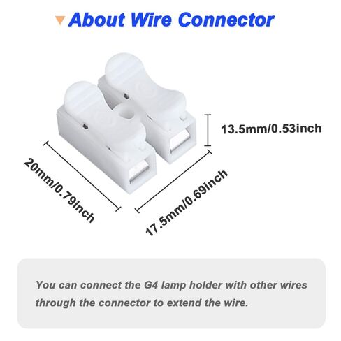 G4 GX5.3 Lamp Holder, LED Bulbs Rectangular Porcelain Socket for MR16 MR11 LED CFL Halogen Bulbs with 15cm/6" Wire Leads, with Wire Connectors (10 Pcs) in Saudi Arabia